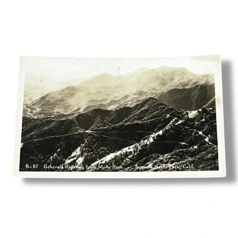 Postcard RPPC Generals Highway From Moro Rock Sequoia Natl Park California C334